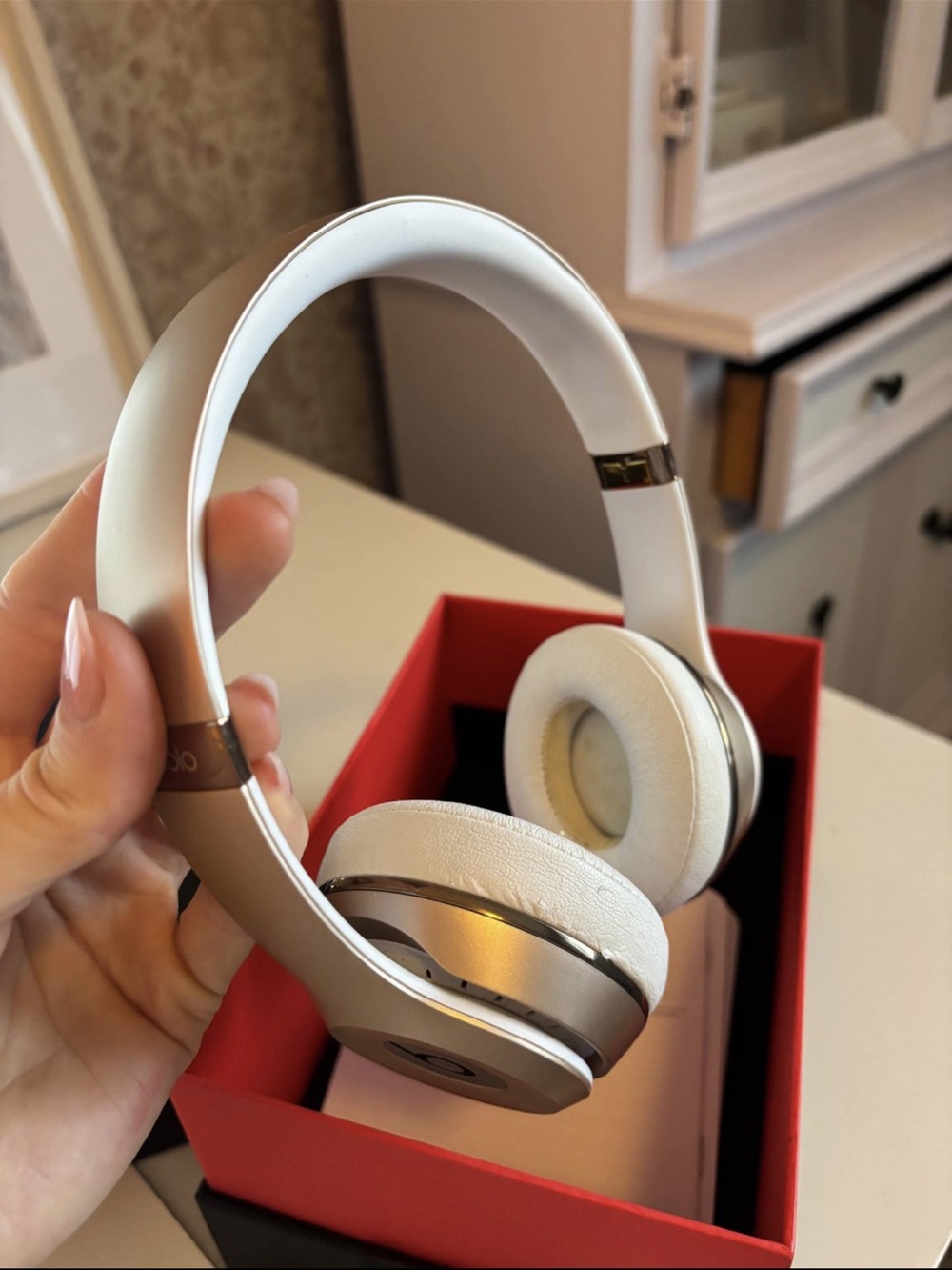 Beats by Dre Over-Ear Headphones in White and Gold